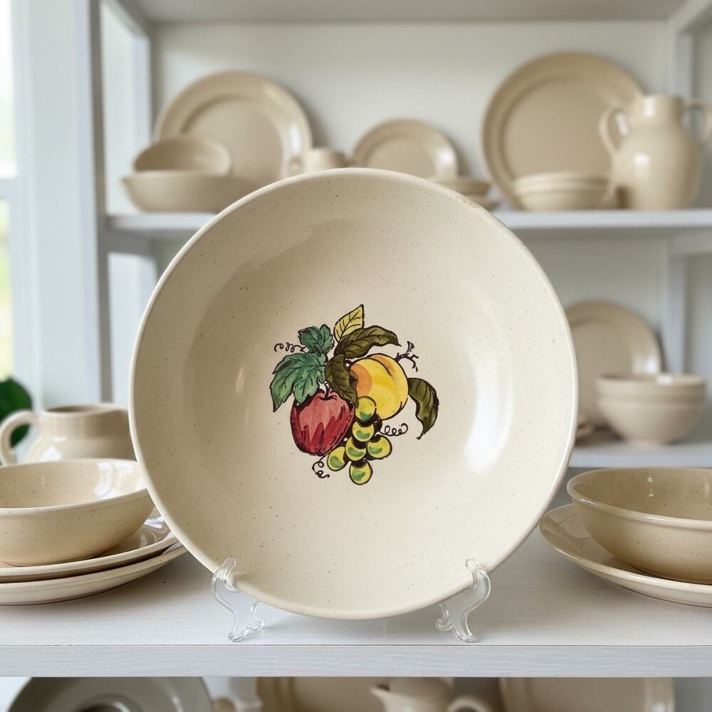 Vintage Metlox Poppytrail Provincial Large Serving Bowl-California Pottery-Fruit